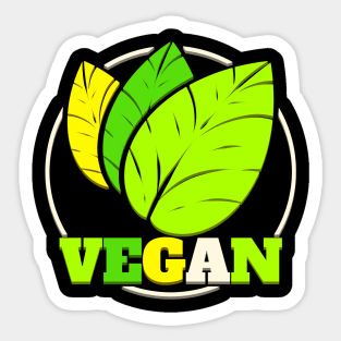 Green Leaves Logo For Vegetarian and Vegan Sticker